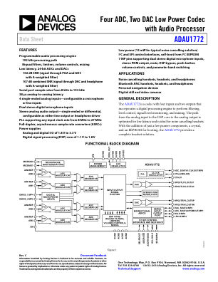 ADAU1772 数据手册首页
