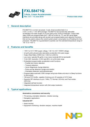 FXLS8471Q datasheet cover page
