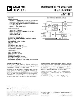 ADV7197 数据手册首页