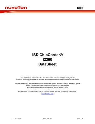 I2360 datasheet cover page