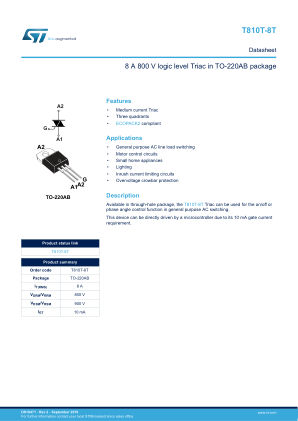 T810T-8T datasheet cover page