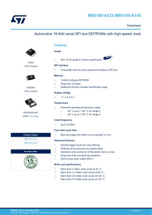 M95160-A125 datasheet cover page