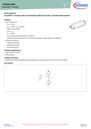 FF600R17ME4 datasheet cover page