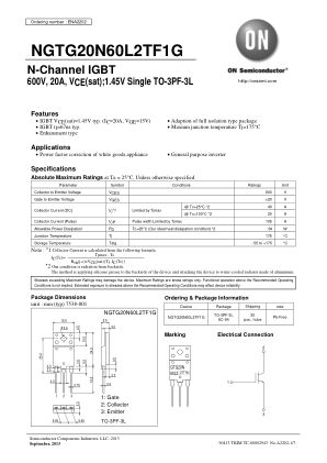 NGTG20N60L2TF1G 数据手册首页