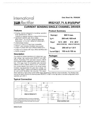 IRS2127PBF datasheet cover page
