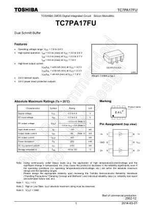 TC7PA17FU 数据手册首页