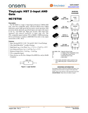 NC7ST08 数据手册首页