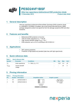 PESD24VF1BSFYL datasheet cover page