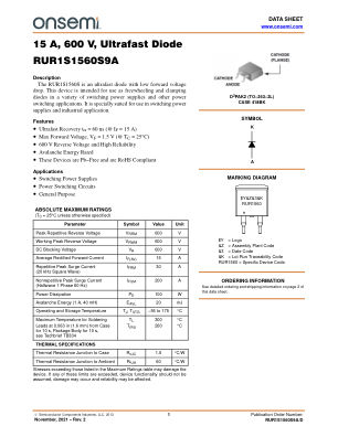 RUR1S1560S9A 数据手册首页