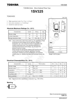 1SV325 数据手册首页