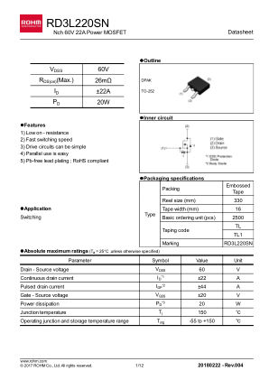 RD3L220SN 数据手册首页
