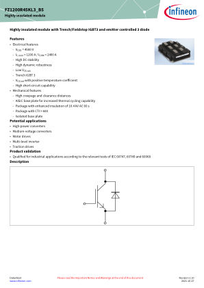 FZ1200R45KL3-B5 datasheet cover page