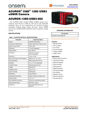 ACUROS-1280-USB3-002 数据手册首页