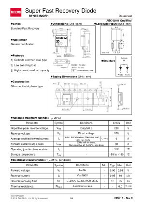 RFN6BM2DFH datasheet cover page