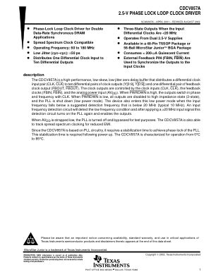 CDCV857A datasheet cover page