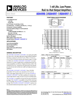 ADA4896-2 datasheet cover page