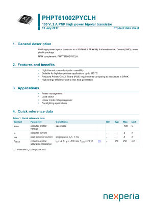 PHPT61002PYCLHX datasheet cover page