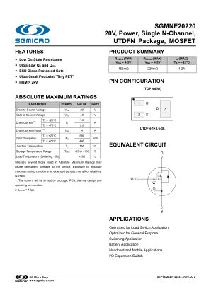 SGMNE20220 datasheet cover page
