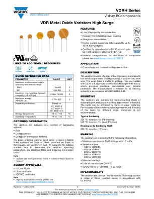VDRH datasheet cover page