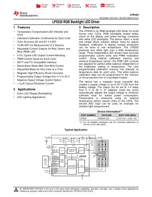 LP5520 datasheet cover page