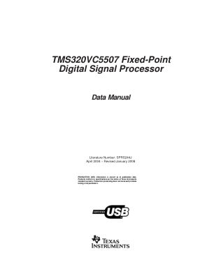 TMS320VC5507 datasheet cover page