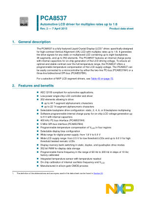 PCA8537 datasheet cover page
