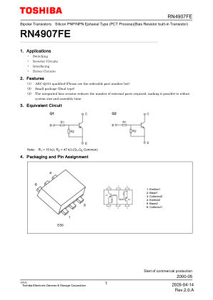 RN4907FE datasheet cover page