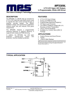 MP3309L datasheet cover page