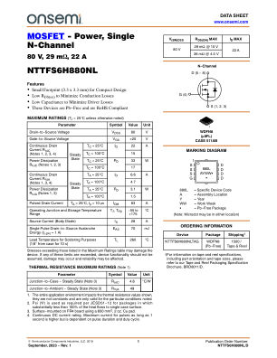 NTTFS6H880NL 数据手册首页