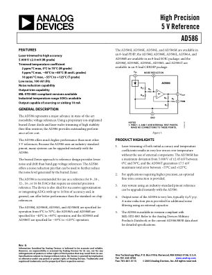 AD586 datasheet cover page