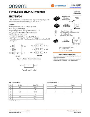 NC7SV04 数据手册首页