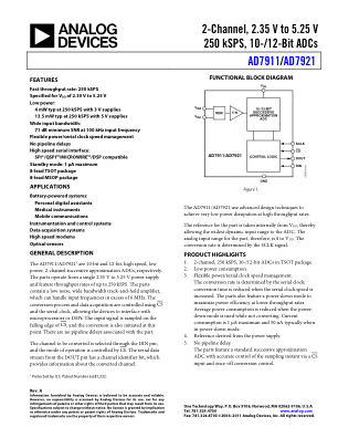 AD7911 数据手册首页