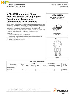 MPX5999D 数据手册首页