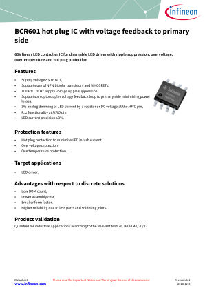 BCR601 datasheet cover page