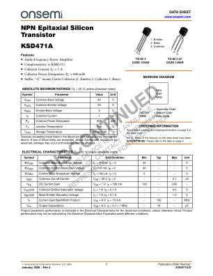 KSD471A datasheet cover page