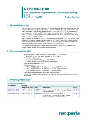 NXB0106PW-Q100J datasheet cover page