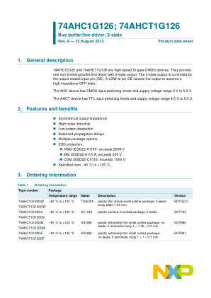 74AHC1G126GW datasheet cover page