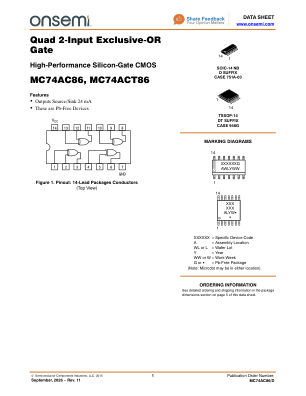 MC74AC86 数据手册首页