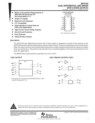 SN75159 datasheet cover page
