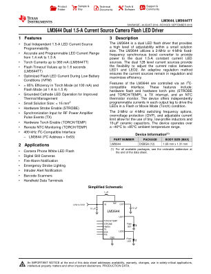 LM3644 datasheet cover page