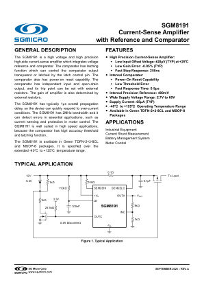 SGM8191 datasheet cover page