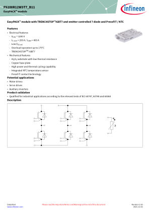 FS200R12W3T7-B11 datasheet cover page