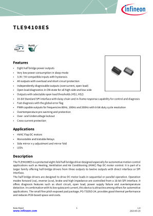 TLE94108ES datasheet cover page