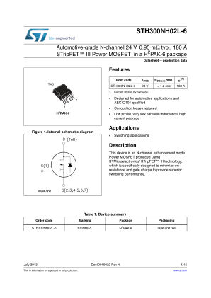STH300NH02L-6 数据手册首页