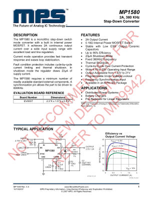 MP1580 datasheet cover page