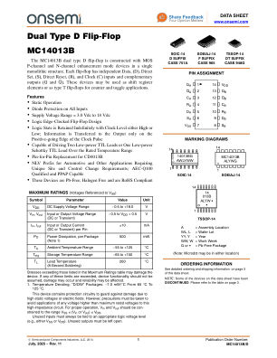 MC14013B 数据手册首页