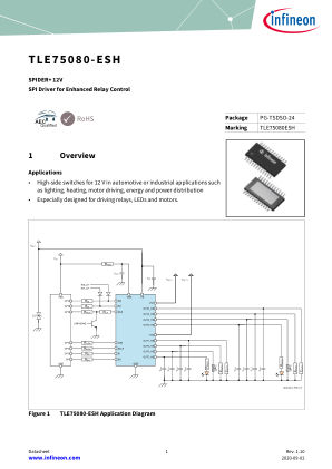 TLE75080-ESH datasheet cover page