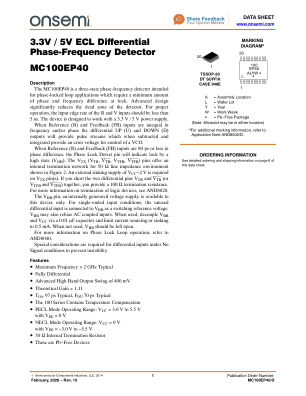 MC100EP40 datasheet cover page