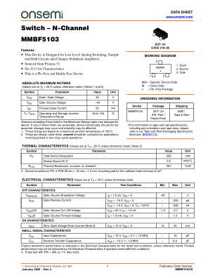 MMBF5103 数据手册首页