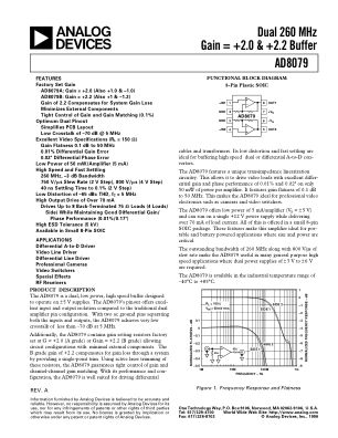 AD8079 数据手册首页
